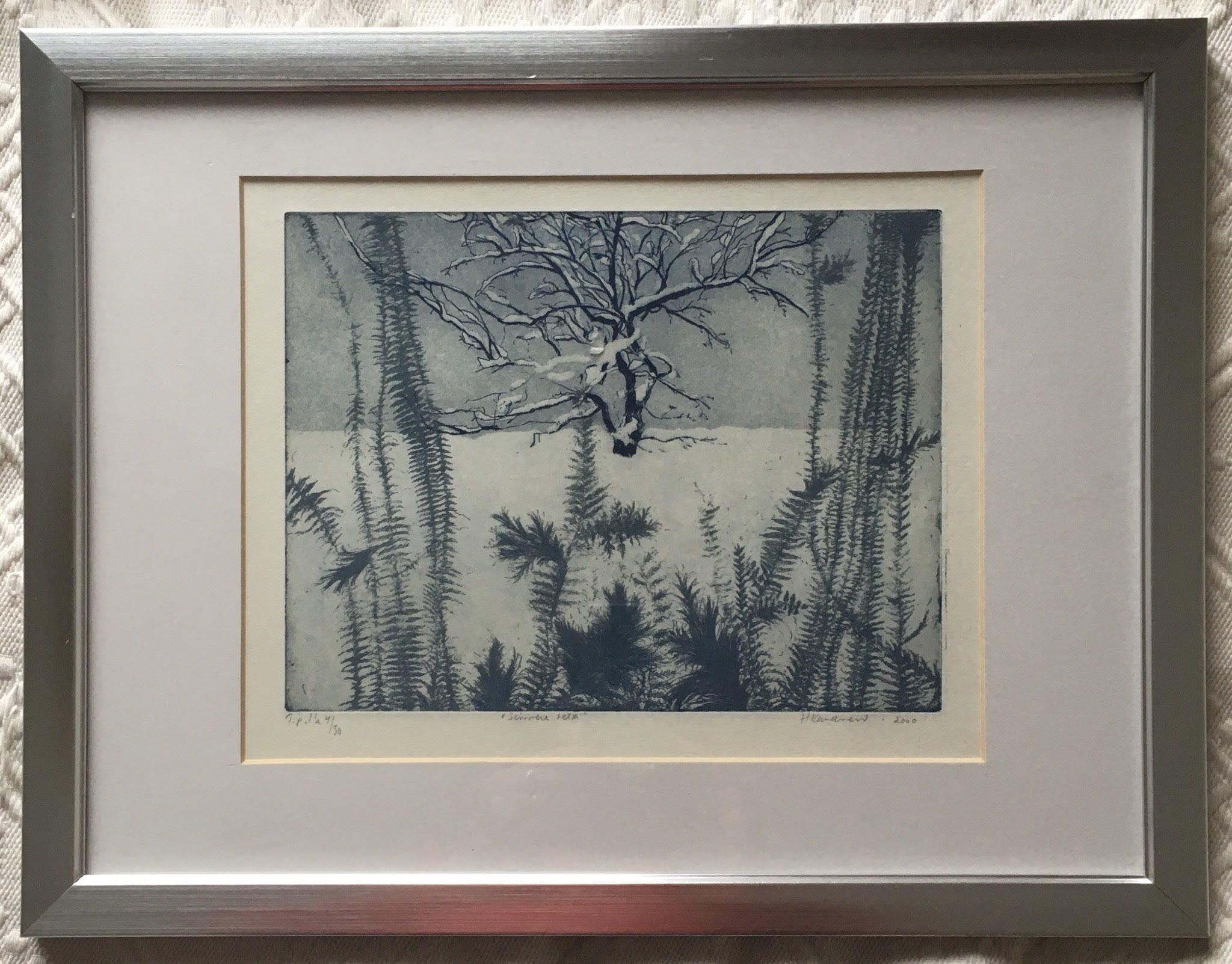 Avaa kuva isommaksi Heta Kananen Sininen hetki grafiikka 44 x 34 cm