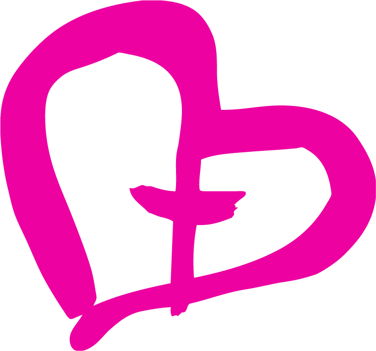Yhteisvastuun logo, piirretty sydän, jonka keskellä risti.